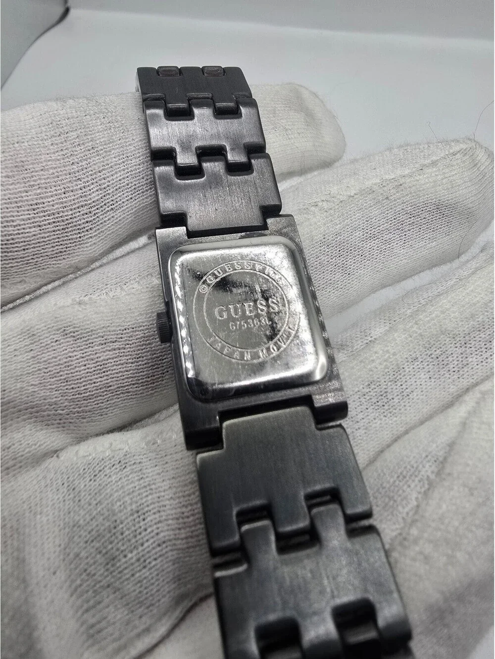 GUESS Women’s Quartz Analog Rectangle Watch Silver Dial Gray Stainless Bracelet